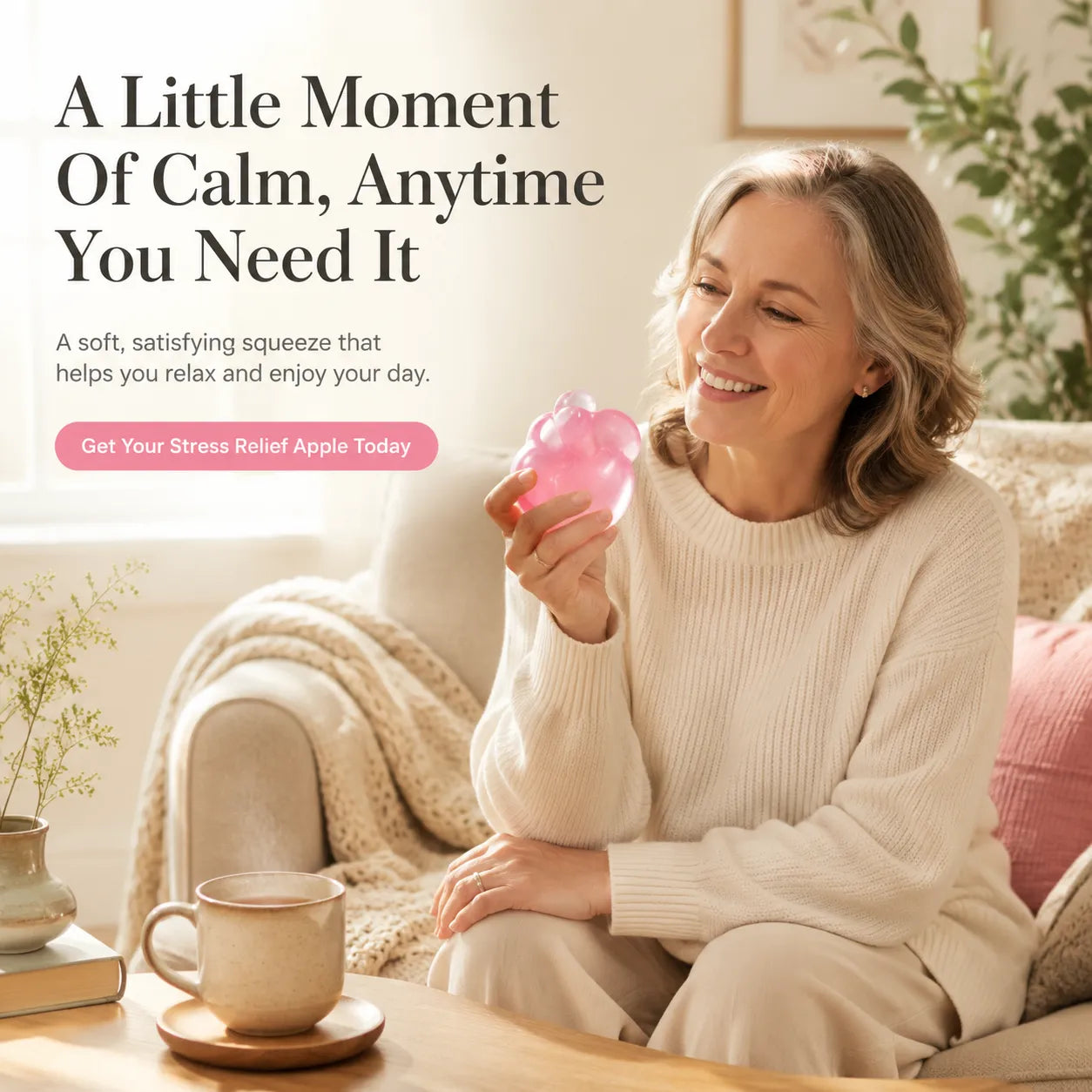 Stress-Relief Squeeze Toy—A soft, slow-rebound relaxation toy for adults.