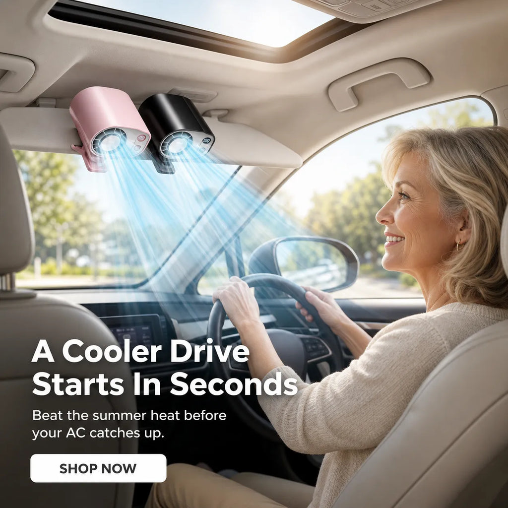 360° Car Vent Cooling Fan with LED Display