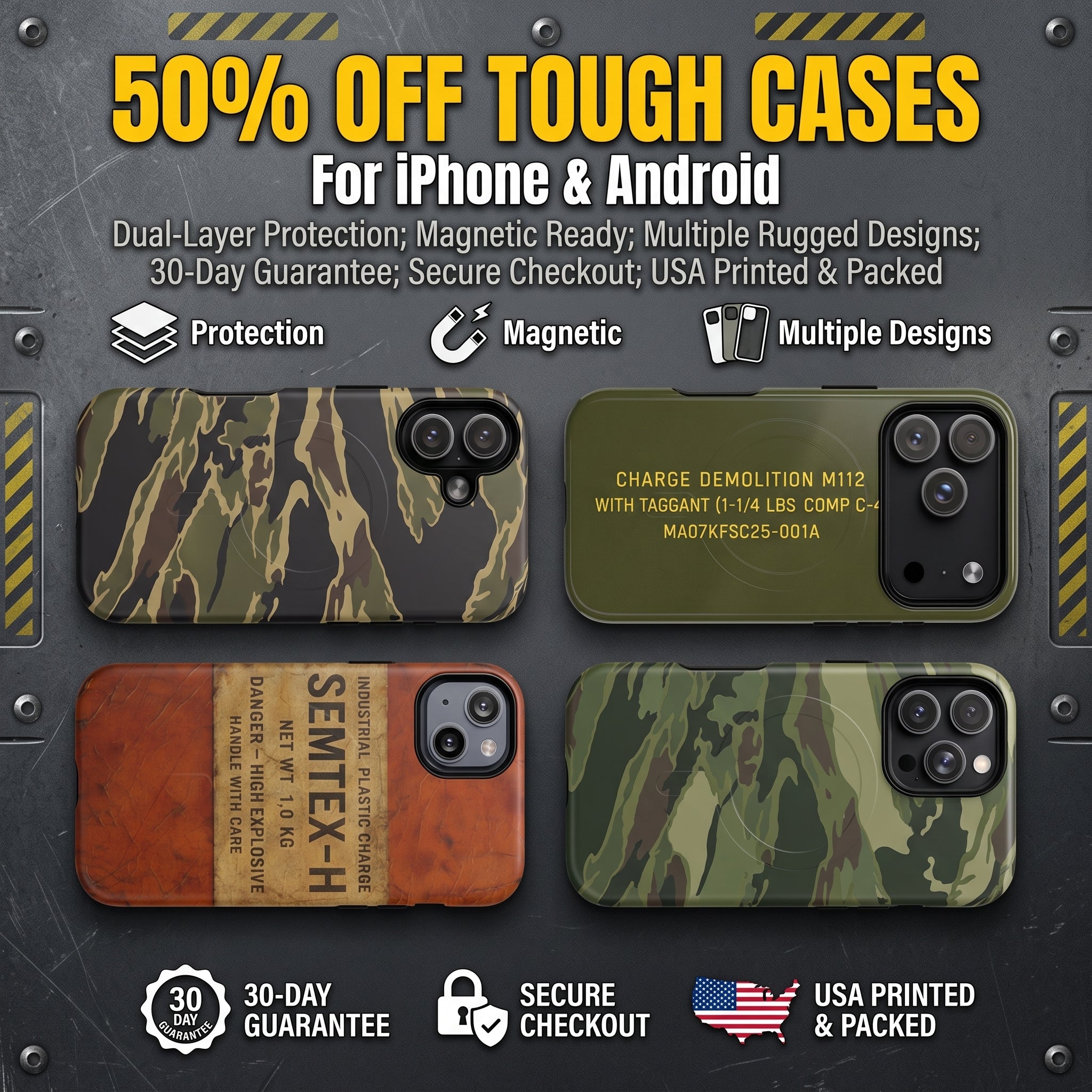 🔥50% OFF Last Day Sale Magnetic Phone Case – Rugged Protection for iPhone & Android