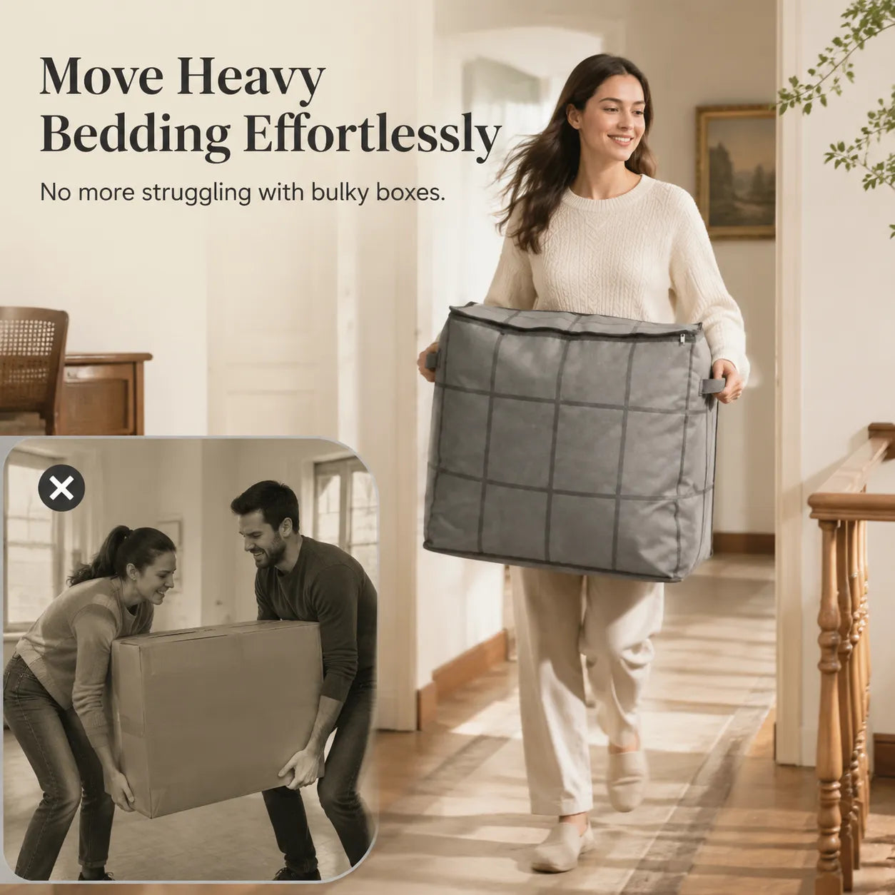 Large Quilt Storage Bag With Strong Handles — Spacious Blanket Organizer For A Cleaner Home Last Day Sale-50% OFF🔥