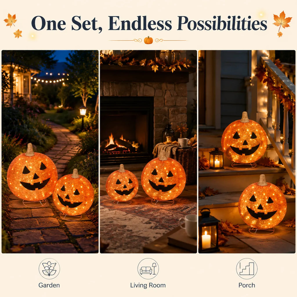 Elegant Fall Pumpkin Lights Decoration – Easy Pop-Up LED Porch Decor for a Cozy Holiday Home-Last Day Sale-50% OFF🔥