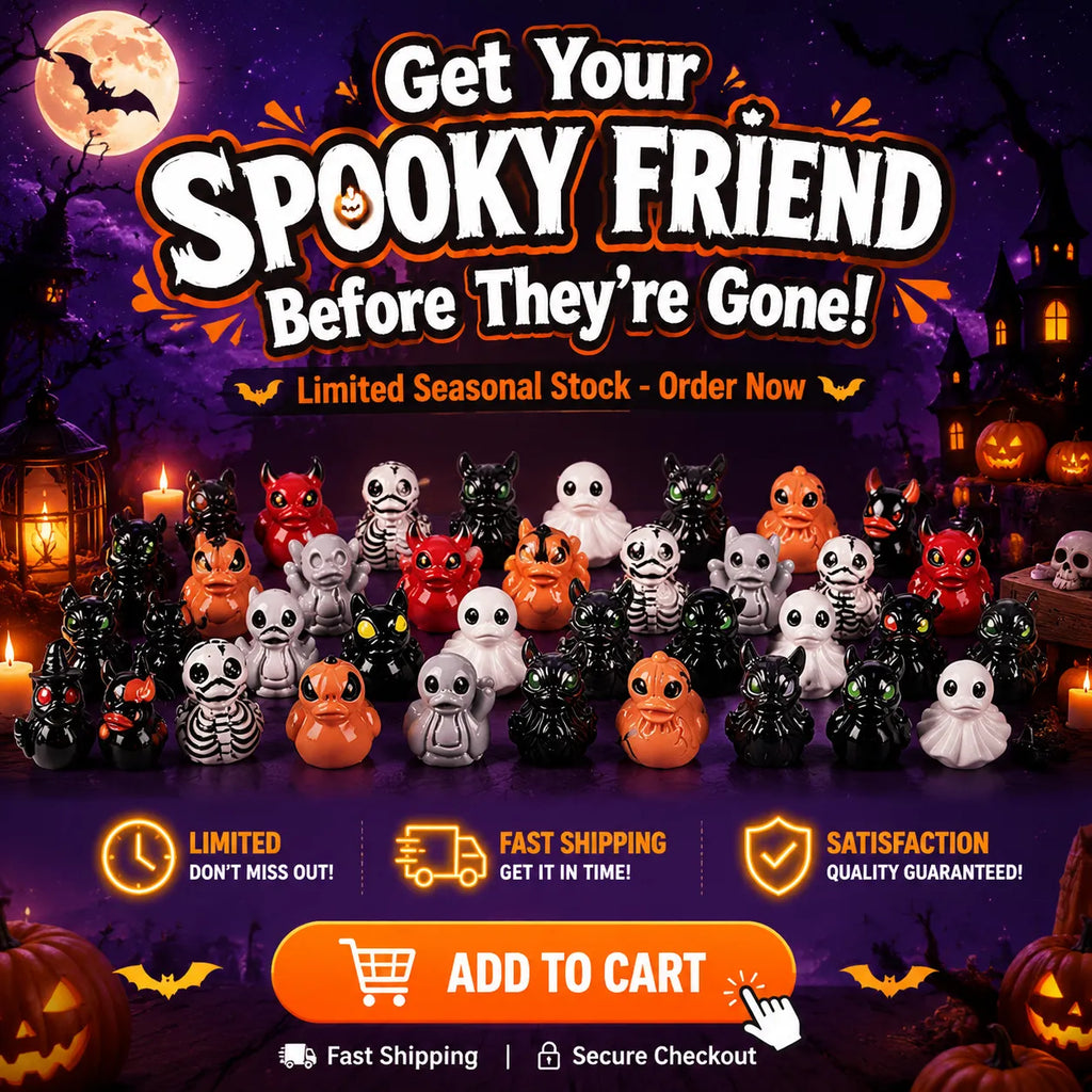 Spooky Ghost Duck Resin Figurine – Cute Halloween Desk Decor, Creepy Cute Mini Statue for Home, Office & Shelf-Last Day Sale-50% OFF🔥