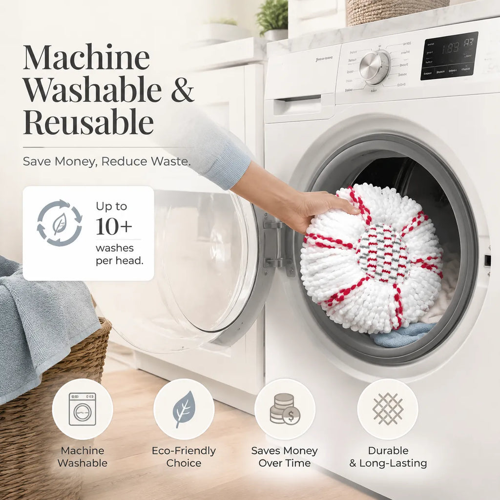 Premium Microfiber Spin Mop Replacement Head – Deep Clean Every Corner