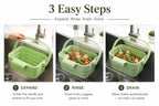 AA Foldable Hanging Kitchen Sink Drain Basket, Stainless Steel Kitchen Accessories - Hands-Free Hygienic Design, High-Efficiency Anti-Clog System, Tool-Free Installation