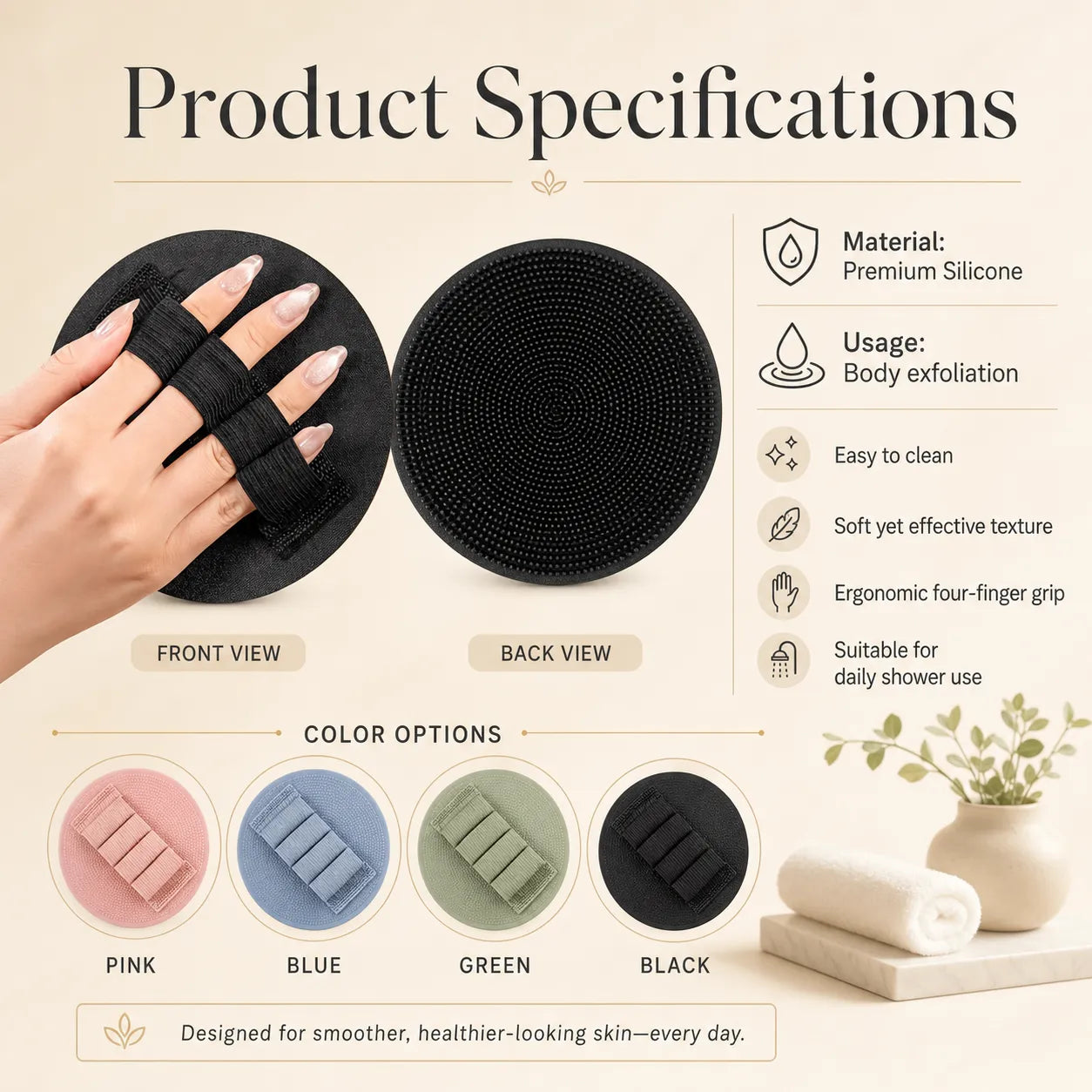 Soft Silicone Body Exfoliating Brush