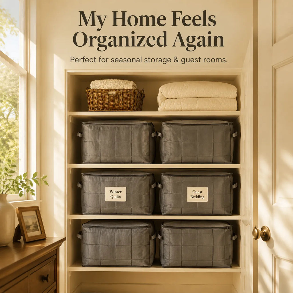 Large Quilt Storage Bag With Strong Handles — Spacious Blanket Organizer For A Cleaner Home Last Day Sale-50% OFF🔥