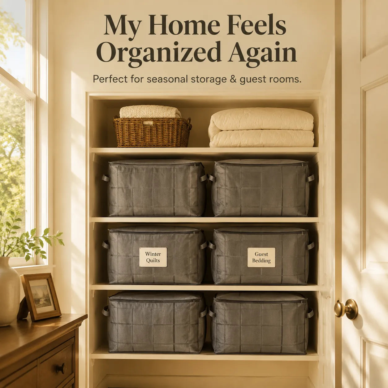 Large Quilt Storage Bag With Strong Handles — Spacious Blanket Organizer For A Cleaner Home Last Day Sale-50% OFF🔥