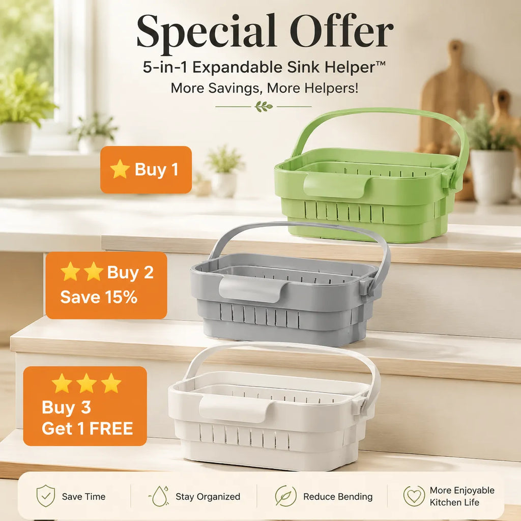 AA Foldable Hanging Kitchen Sink Drain Basket, Stainless Steel Kitchen Accessories - Hands-Free Hygienic Design, High-Efficiency Anti-Clog System, Tool-Free Installation