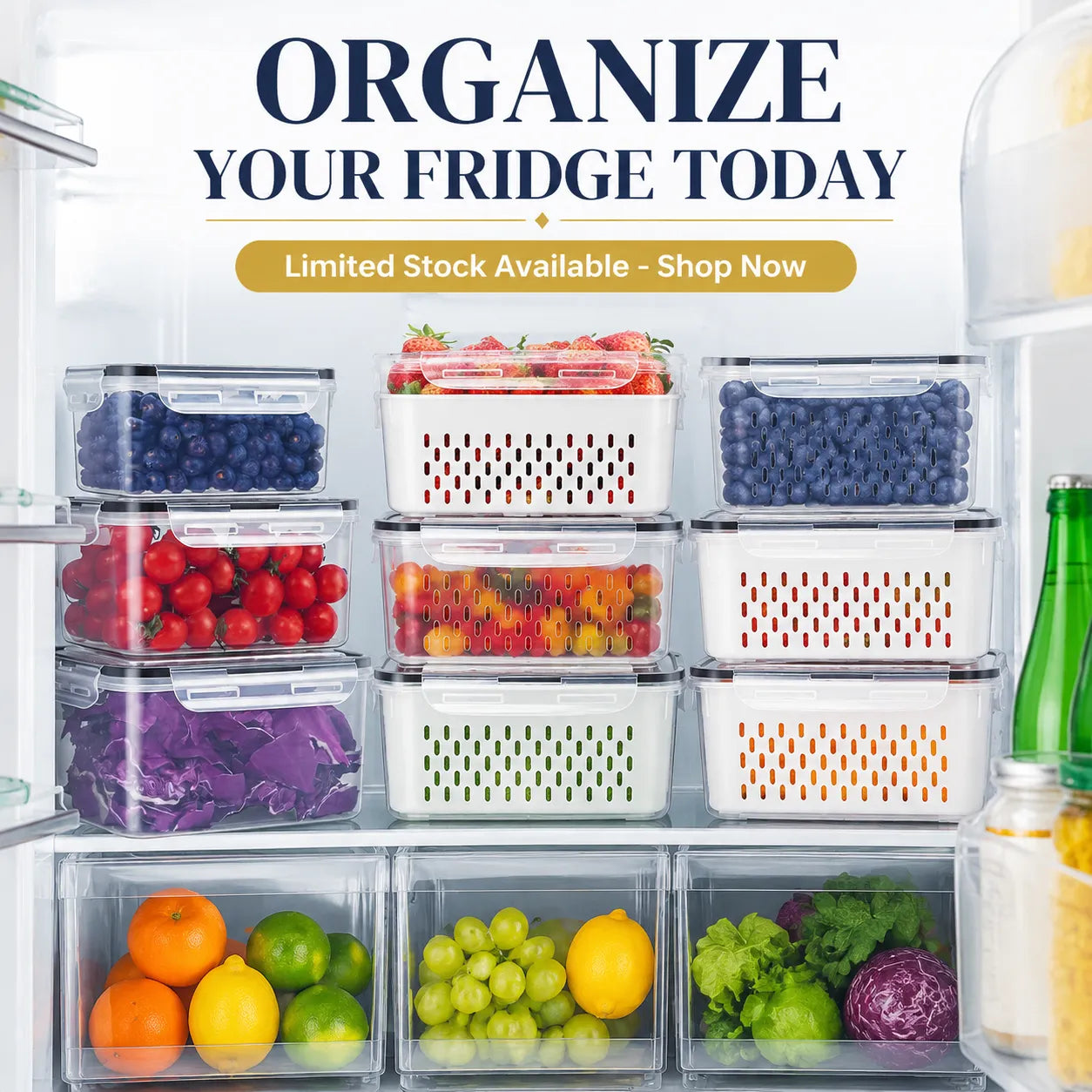Large Fruit Containers — The Simple Secret To A Cleaner, Fresher Fridge
