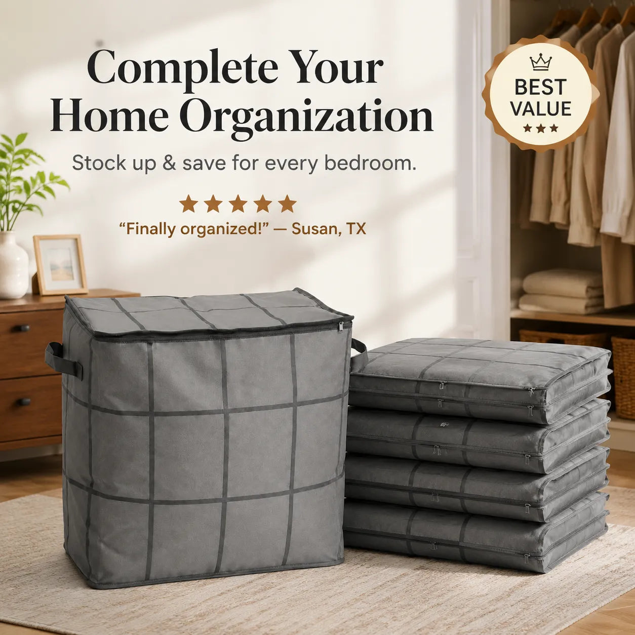 Large Quilt Storage Bag With Strong Handles — Spacious Blanket Organizer For A Cleaner Home Last Day Sale-50% OFF🔥