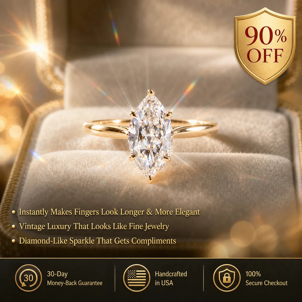 🔥90% OFF Last Day Sale Vintage Marquise Diamond Ring – Elegant Sparkle That Makes Every Hand Look Beautiful
