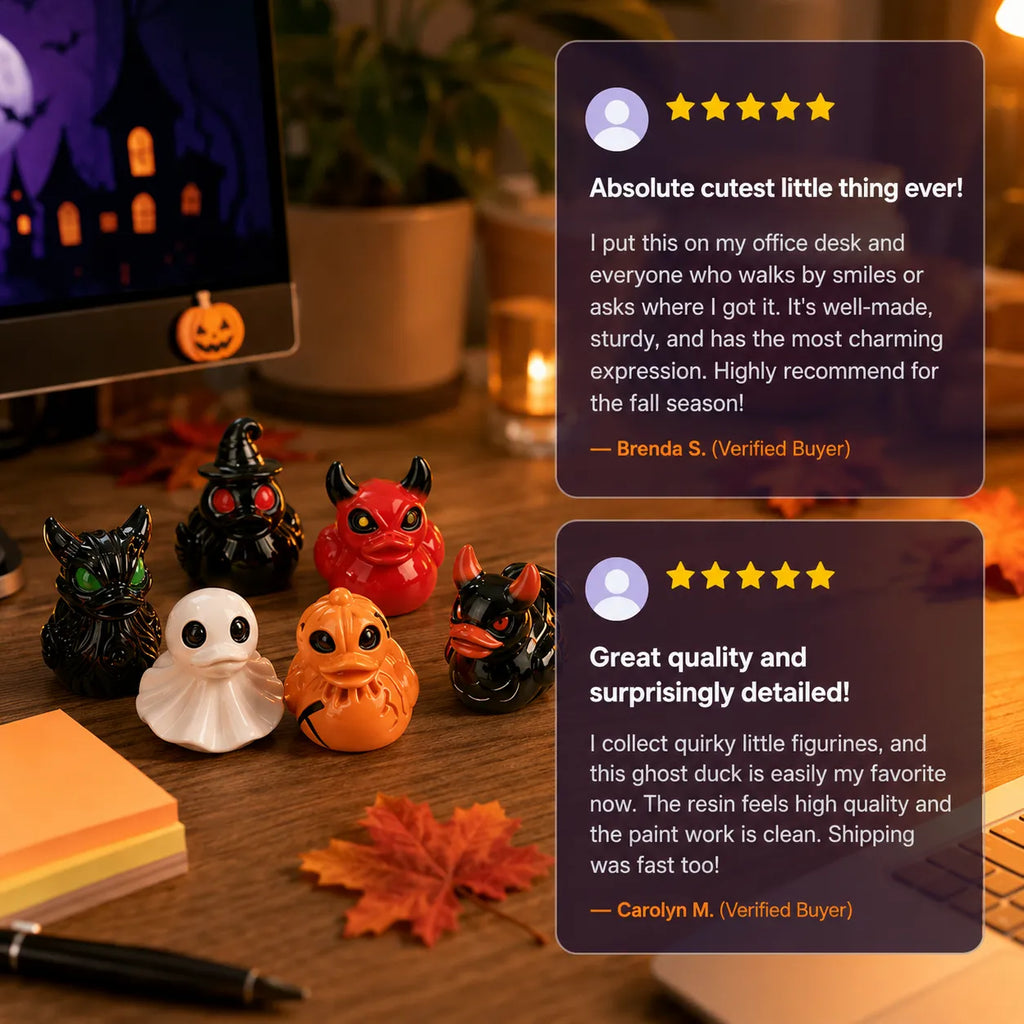 Spooky Ghost Duck Resin Figurine – Cute Halloween Desk Decor, Creepy Cute Mini Statue for Home, Office & Shelf-Last Day Sale-50% OFF🔥
