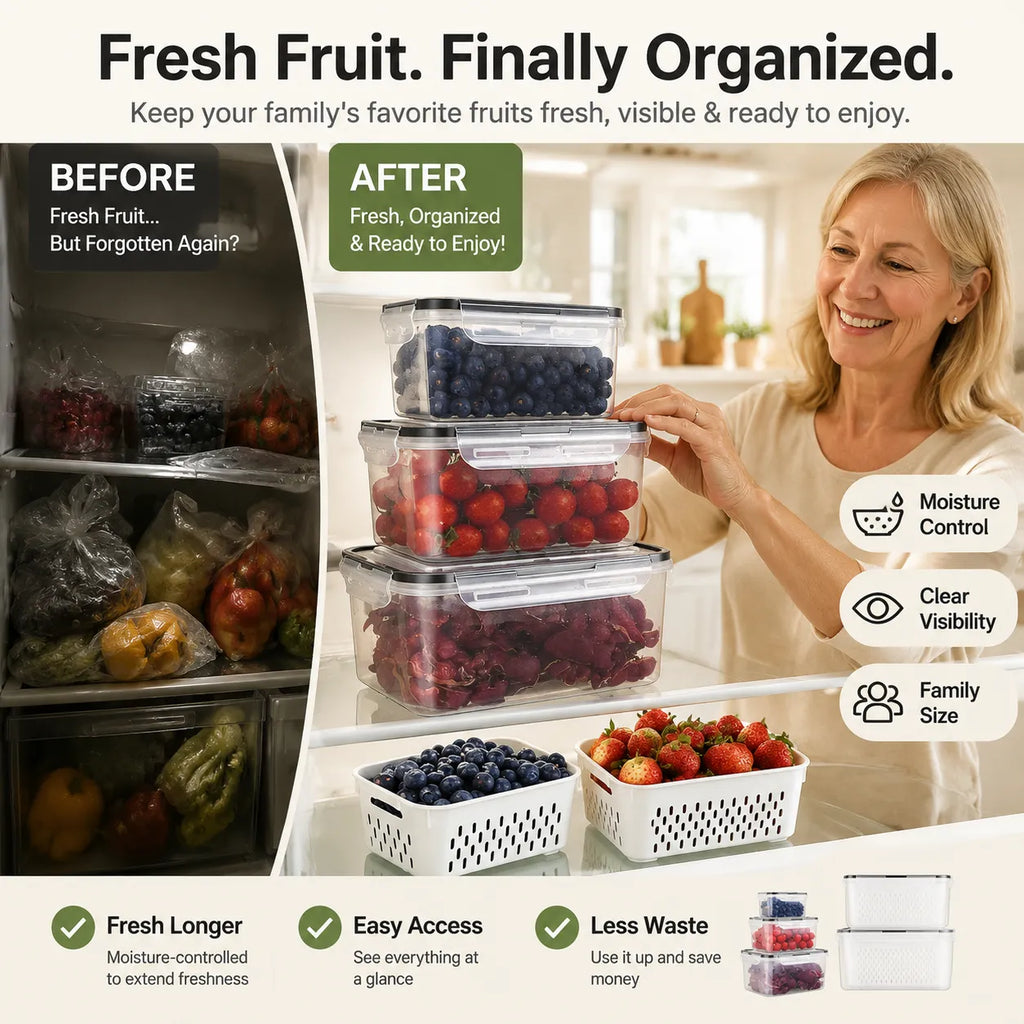 Large Fruit Containers — The Simple Secret To A Cleaner, Fresher Fridge