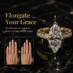 The Empress Marquise Silhouette Ring — Finger-Lengthening 4mm Comfort Band