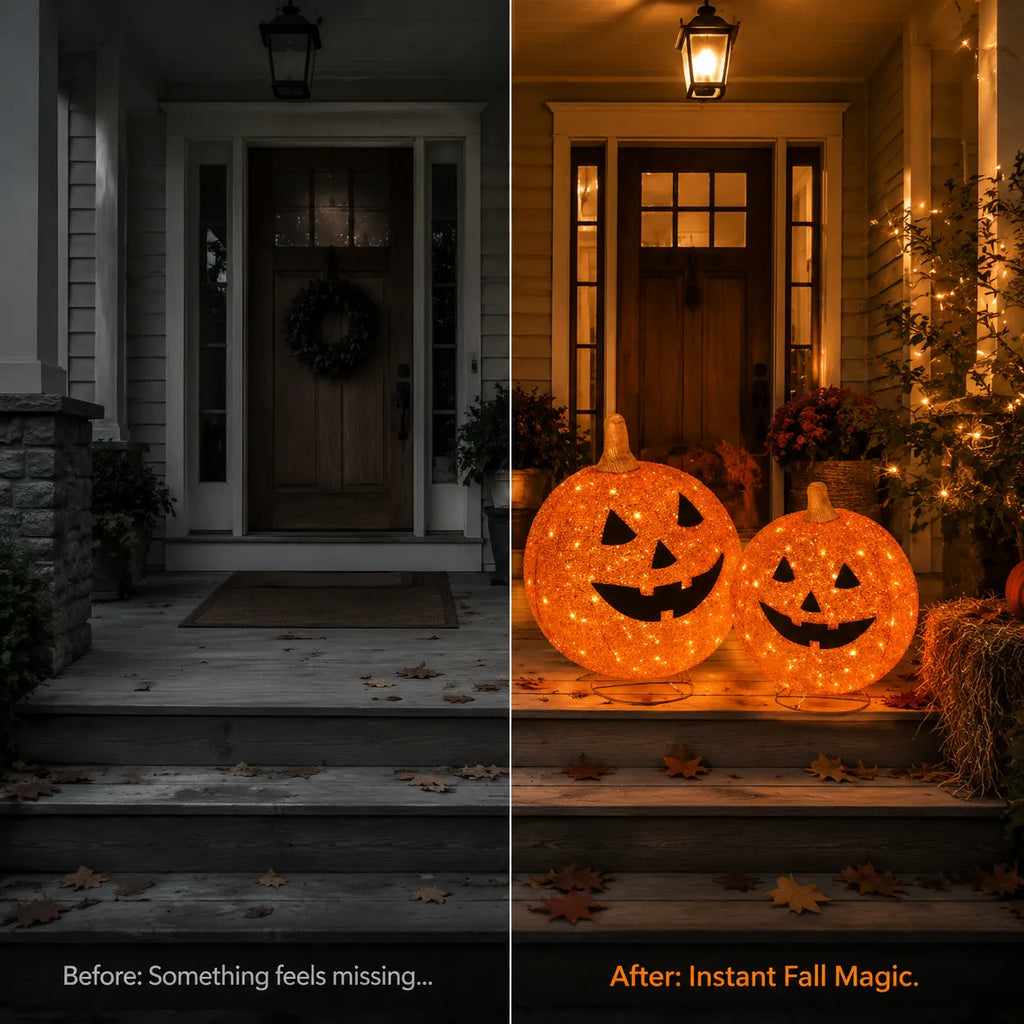 Elegant Fall Pumpkin Lights Decoration – Easy Pop-Up LED Porch Decor for a Cozy Holiday Home-Last Day Sale-50% OFF🔥