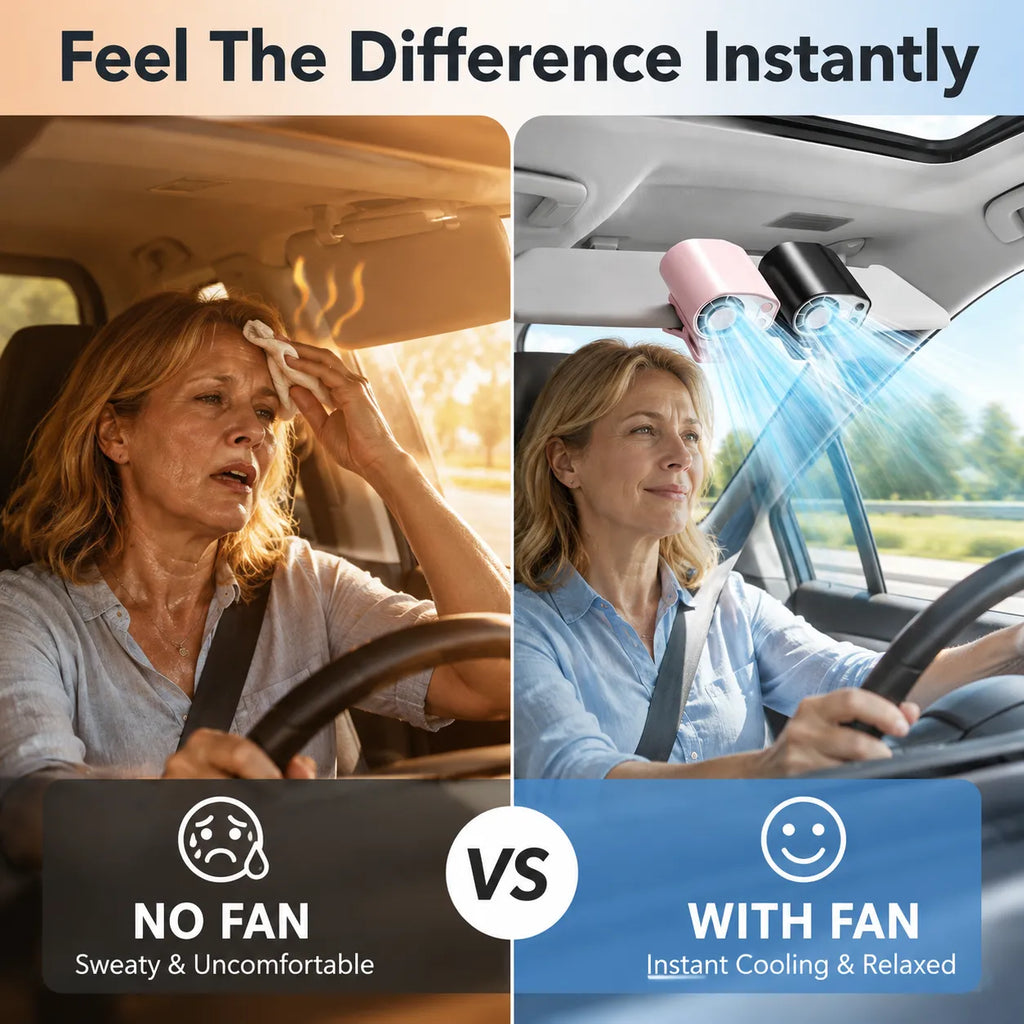 360° Car Vent Cooling Fan with LED Display