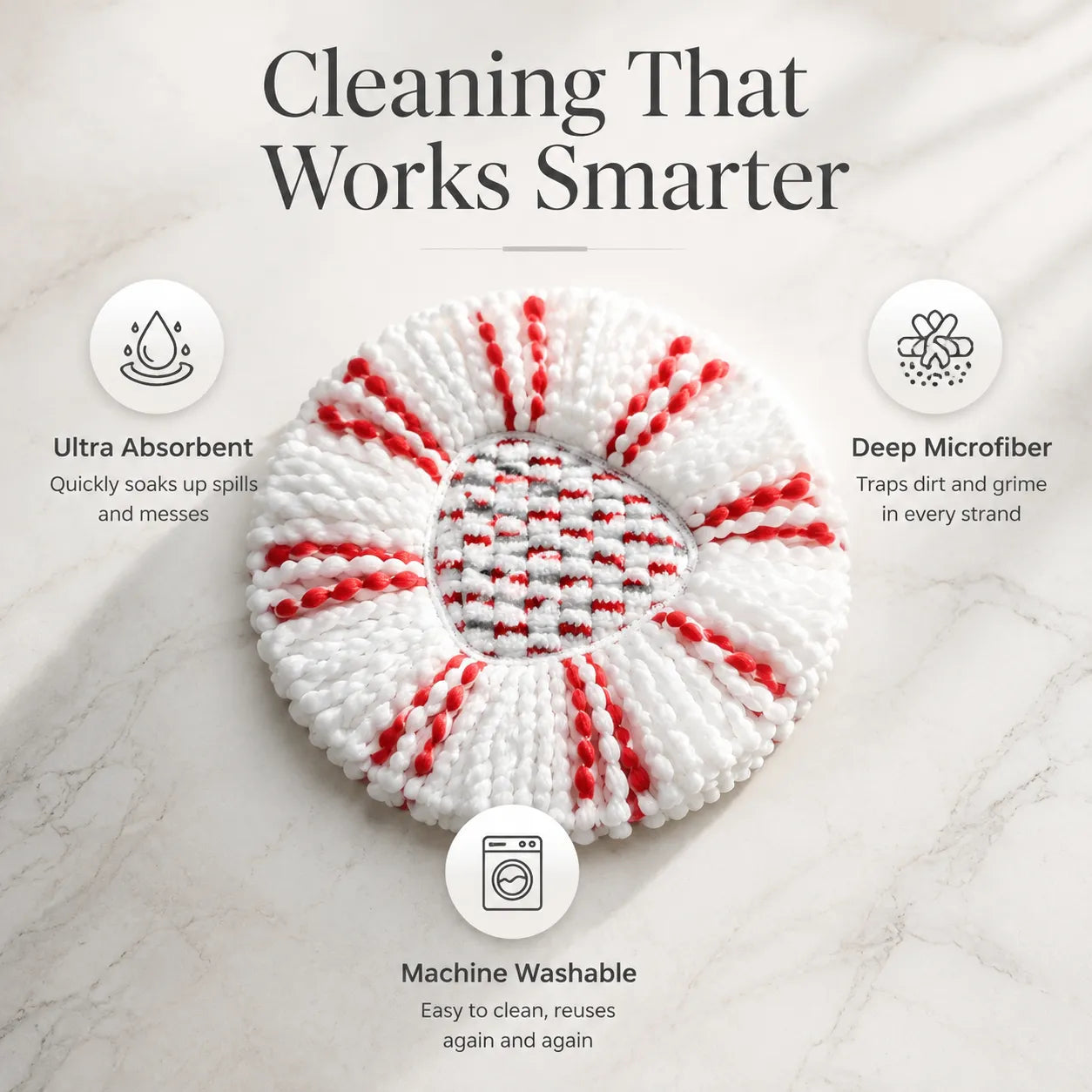 Premium Microfiber Spin Mop Replacement Head – Deep Clean Every Corner