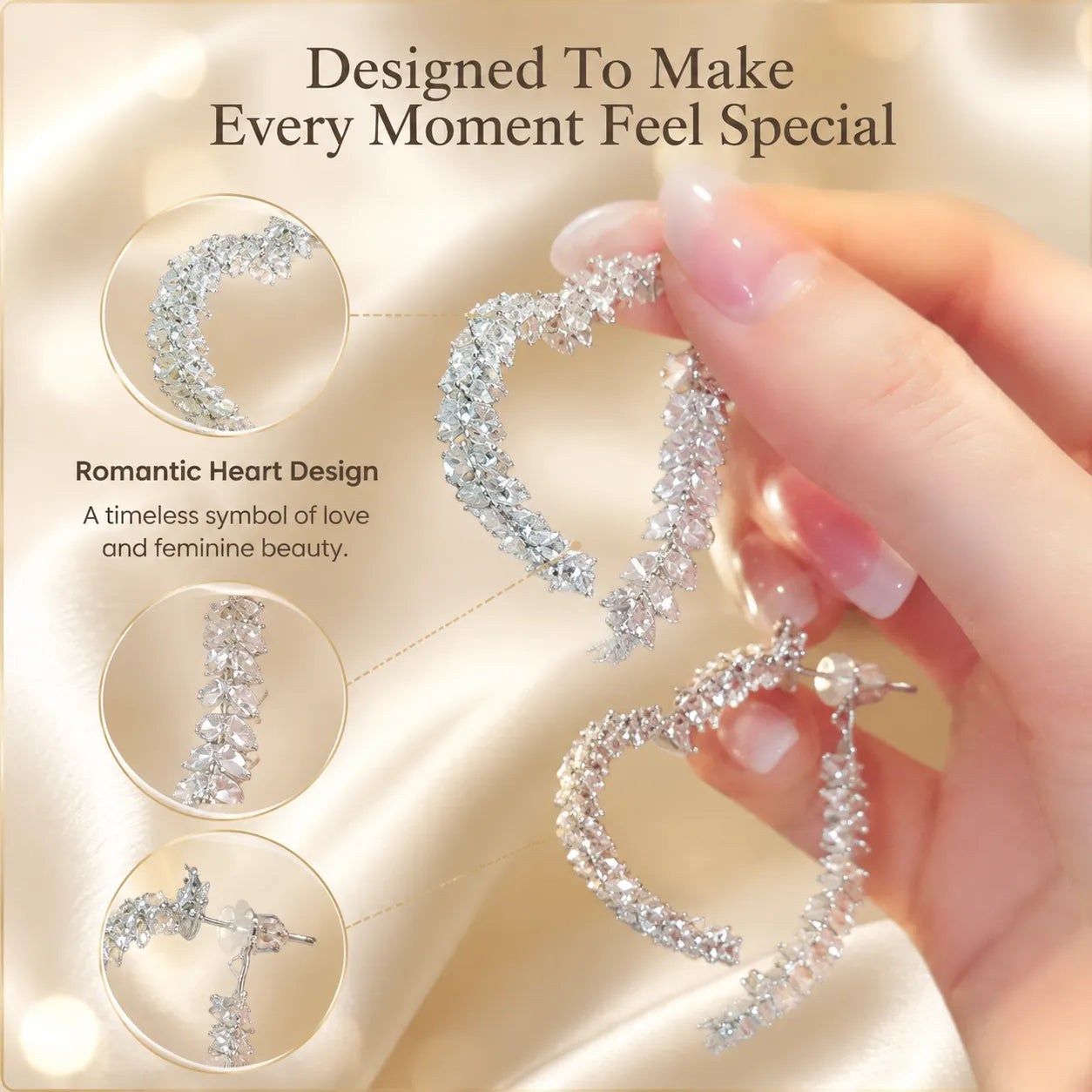 Vine Rhinestone Heart Dangle Earrings | Feather-Light, Hypoallergenic & Pain-Free Elegance-Last Day Sale-90% OFF🔥