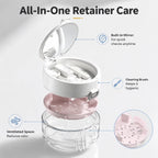 Dental Retainer Storage Box With Mirror And Brush Integrated Organizer Case For Braces Cleaning Storage