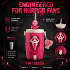 Horror Themed 12oz Can Holder with Lid and Straw, Double-Wall Vacuum Insulated Stainless Steel Tumbler for Cans and Cold Drinks