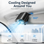 360° Car Vent Cooling Fan with LED Display