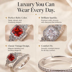 Halo Wedding Ring Sets for Women, Elegant 2-Piece Fashion Engagement Ring & Eternity Band, Bridal Statement Jewelry, Fashion Engagement Rings