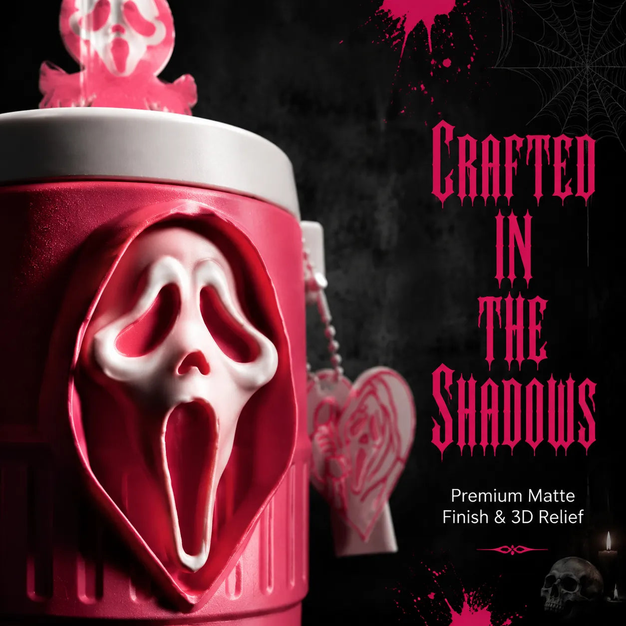 Horror Themed 12oz Can Holder with Lid and Straw, Double-Wall Vacuum Insulated Stainless Steel Tumbler for Cans and Cold Drinks