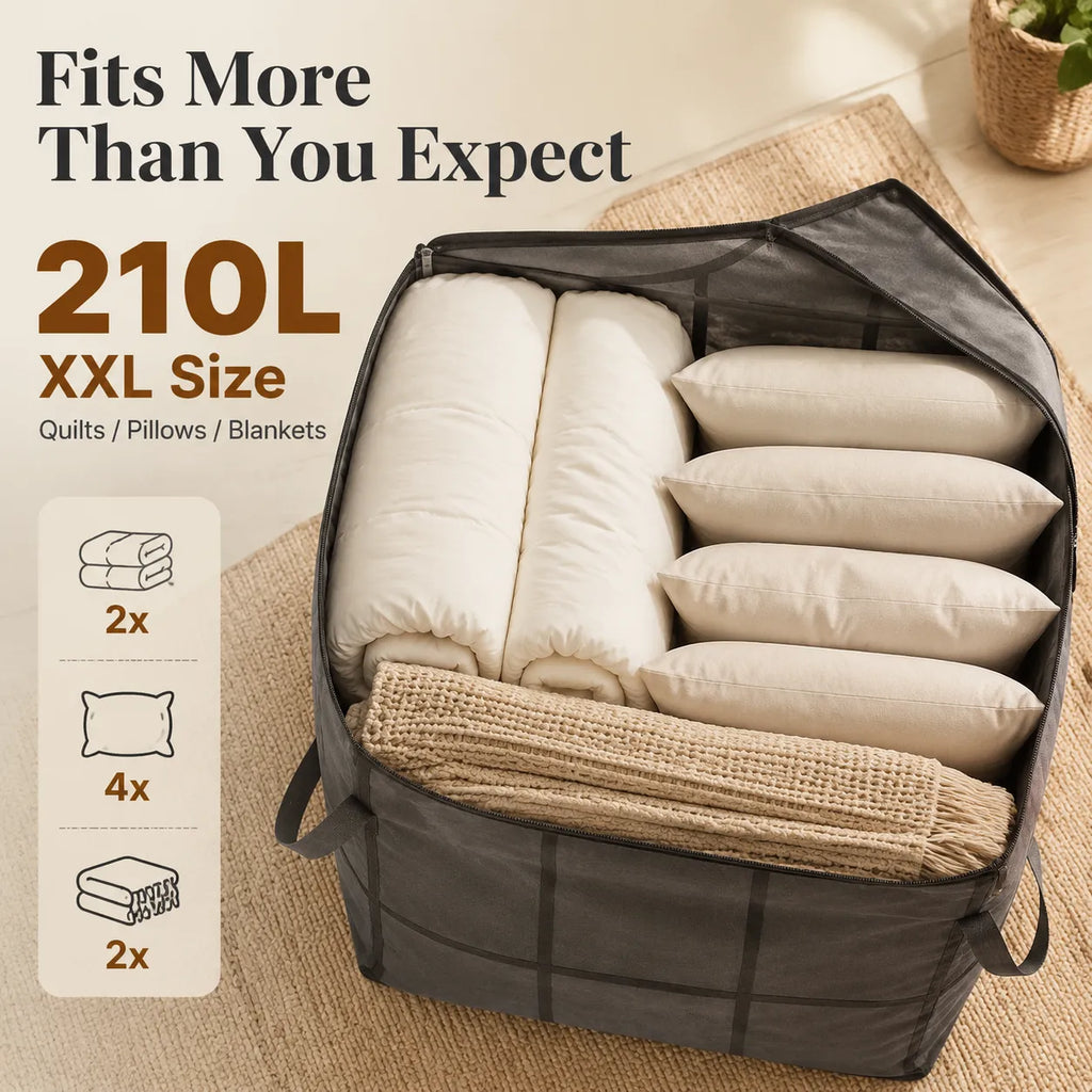 Large Quilt Storage Bag With Strong Handles — Spacious Blanket Organizer For A Cleaner Home Last Day Sale-50% OFF🔥