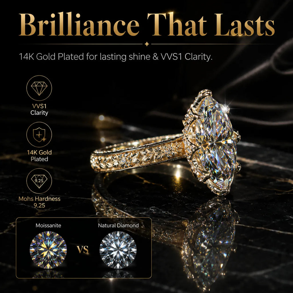 The Empress Marquise Silhouette Ring — Finger-Lengthening 4mm Comfort Band