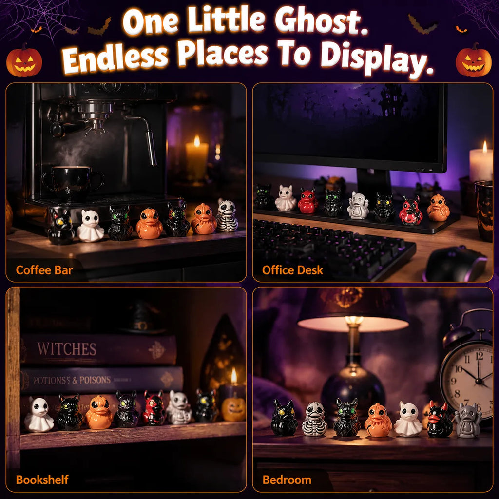Spooky Ghost Duck Resin Figurine – Cute Halloween Desk Decor, Creepy Cute Mini Statue for Home, Office & Shelf-Last Day Sale-50% OFF🔥