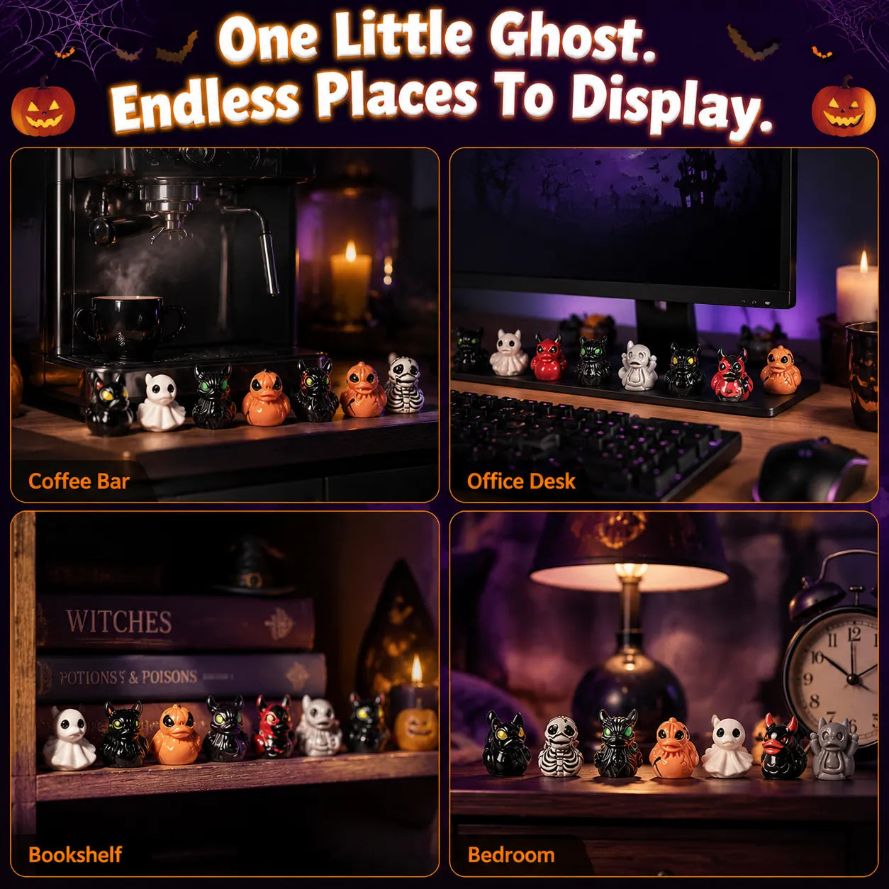 Spooky Ghost Duck Resin Figurine – Cute Halloween Desk Decor, Creepy Cute Mini Statue for Home, Office & Shelf-Last Day Sale-50% OFF🔥
