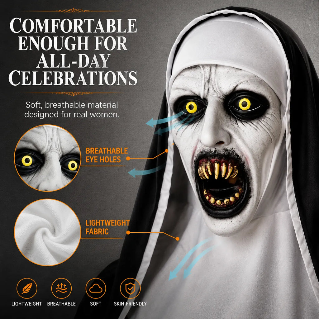 The Nun Ultimate Halloween Scare Mask – Create Unforgettable Screams Without Makeup-Last Day Sale-50% OFF🔥
