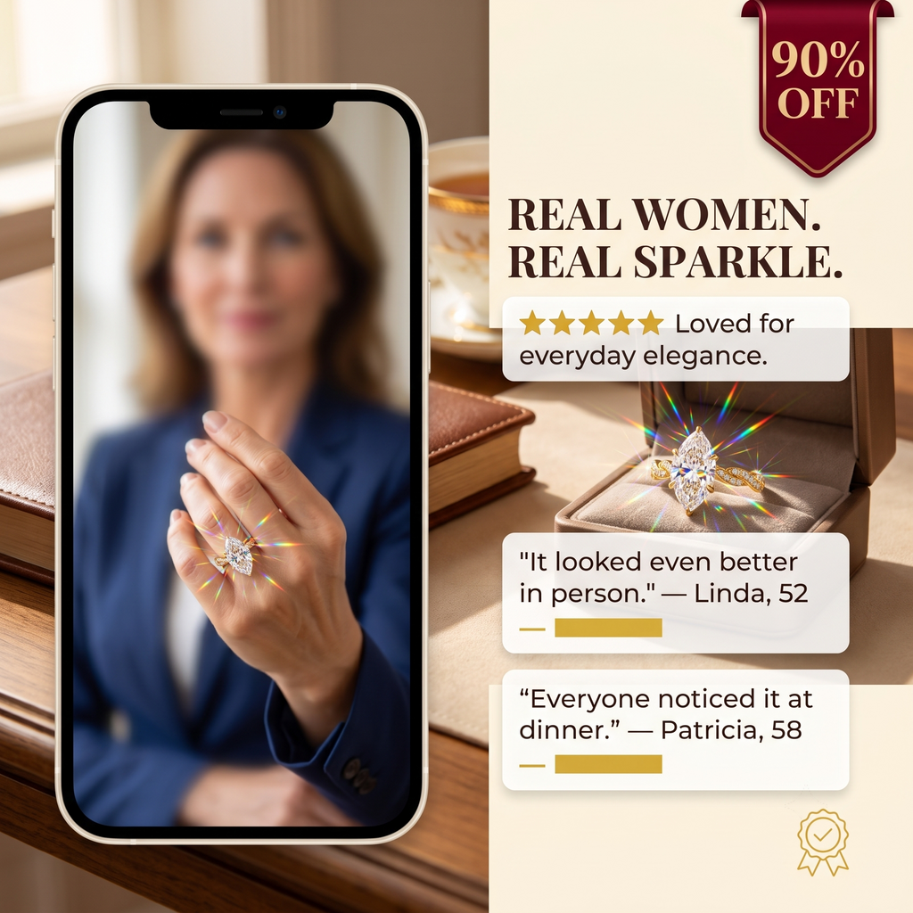 🔥90% OFF Last Day Sale Marquise Moissanite Ring Set – 925 Sterling Silver & 14K Gold Finish, 100% Passes Diamond Tester, Dream Ring Sparkle for Anniversaries & Self-Reward