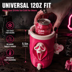 Horror Themed 12oz Can Holder with Lid and Straw, Double-Wall Vacuum Insulated Stainless Steel Tumbler for Cans and Cold Drinks