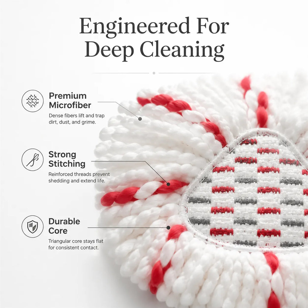 Premium Microfiber Spin Mop Replacement Head – Deep Clean Every Corner