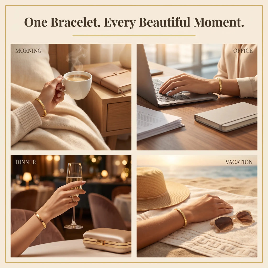 Classic Luxury Textured Bracelet—Elegant everyday jewelry designed for the transformed you.