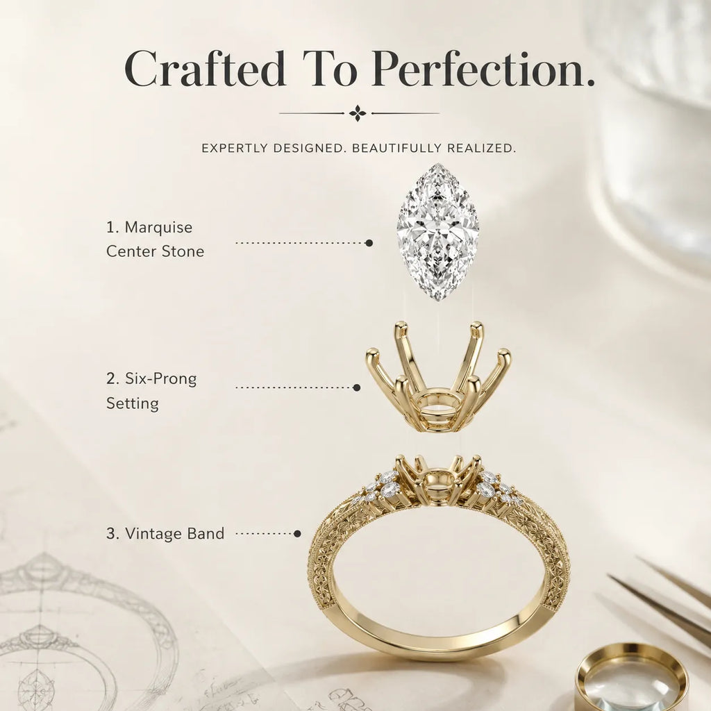 🔥90% OFF Last Day Sale Vintage Marquise Statement Ring – Timeless Elegance for Every Occasion