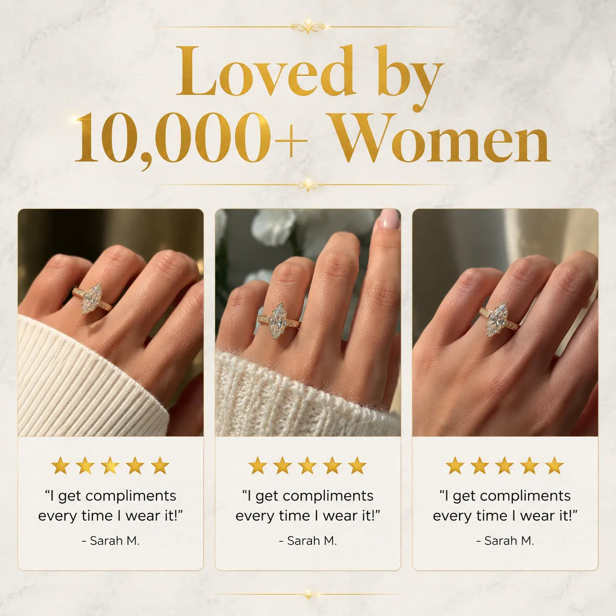 The Empress Marquise Silhouette Ring — Finger-Lengthening 4mm Comfort Band