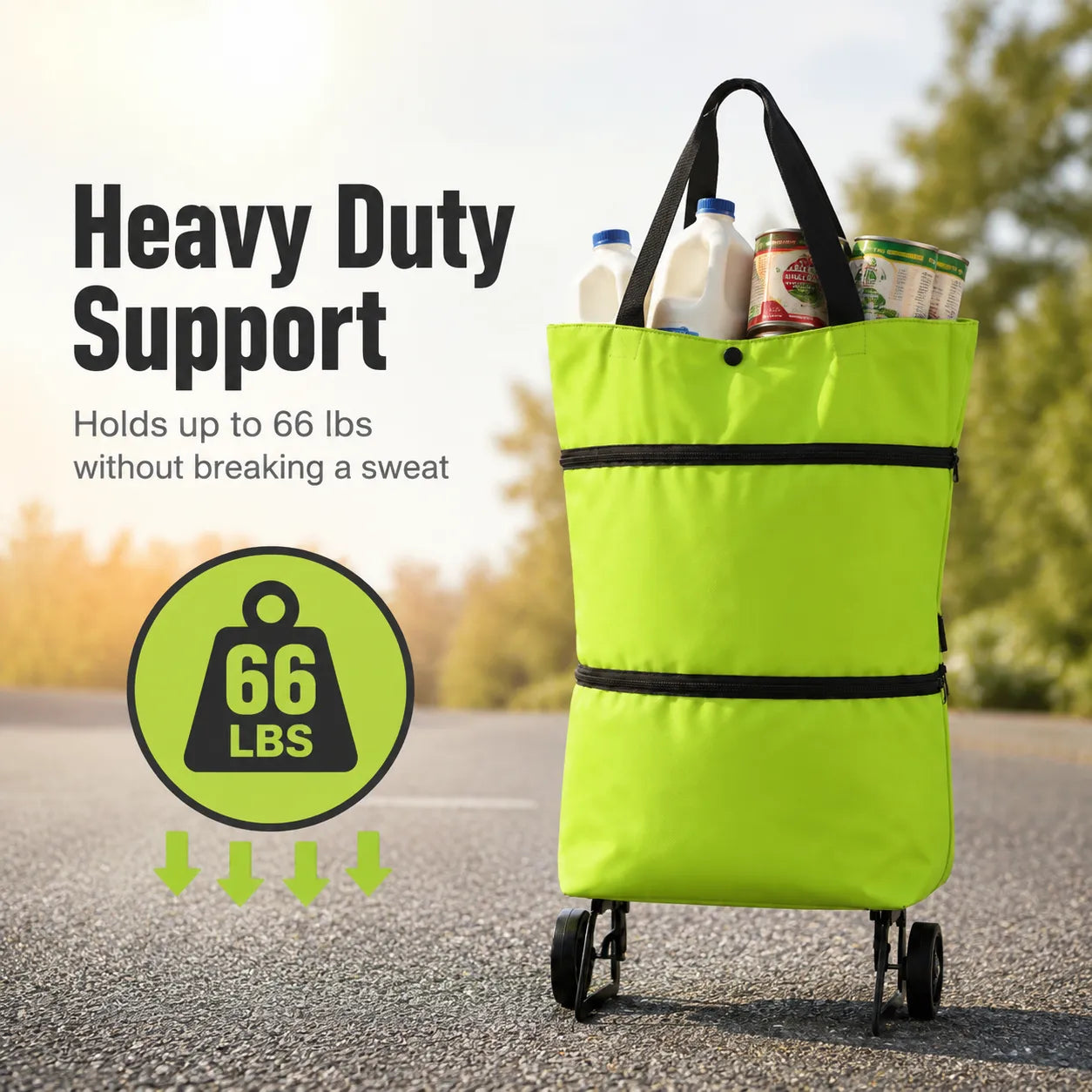 Foldable Grocery Bag With Wheels -Your Everyday Shopping Helper That Carries The Heavy Loads For You-Last Day Sale-50% OFF🔥