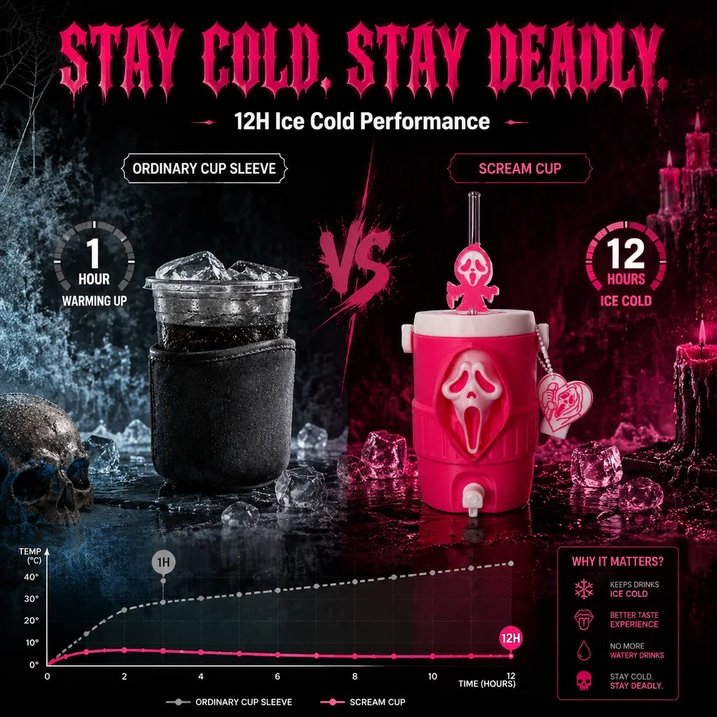 Horror Themed 12oz Can Holder with Lid and Straw, Double-Wall Vacuum Insulated Stainless Steel Tumbler for Cans and Cold Drinks