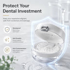 Dental Retainer Storage Box With Mirror And Brush Integrated Organizer Case For Braces Cleaning Storage