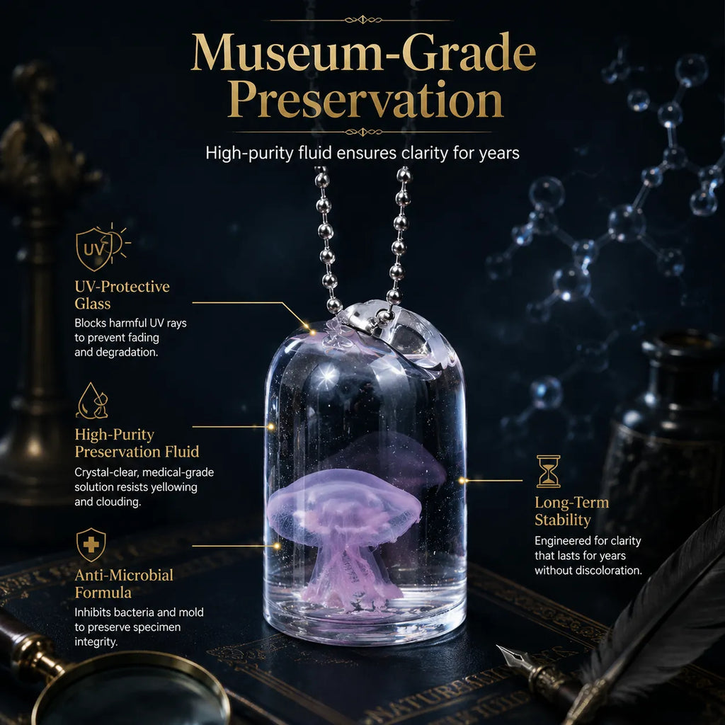 The Oceanic Phantom | Hand-Preserved Real Jellyfish Wet Specimen in Glass Vial