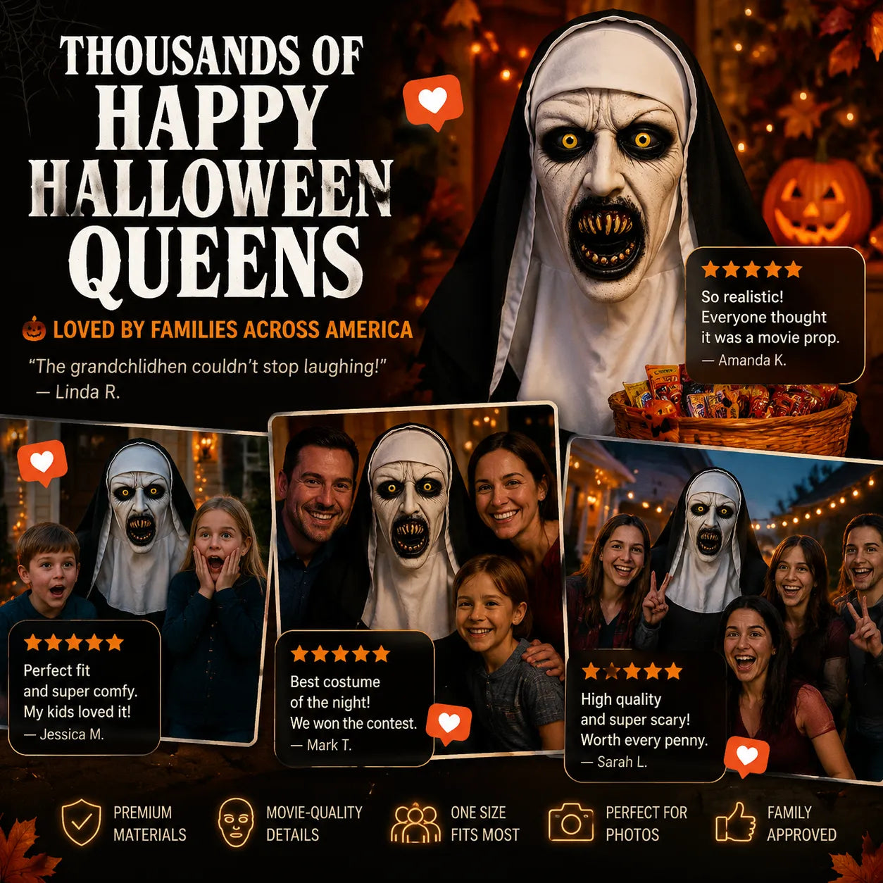 The Nun Ultimate Halloween Scare Mask – Create Unforgettable Screams Without Makeup-Last Day Sale-50% OFF🔥