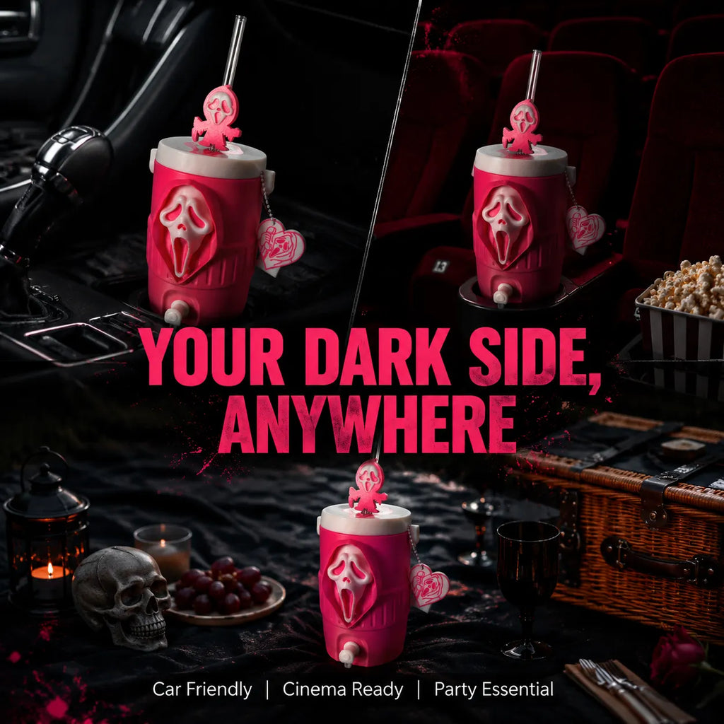 Horror Themed 12oz Can Holder with Lid and Straw, Double-Wall Vacuum Insulated Stainless Steel Tumbler for Cans and Cold Drinks