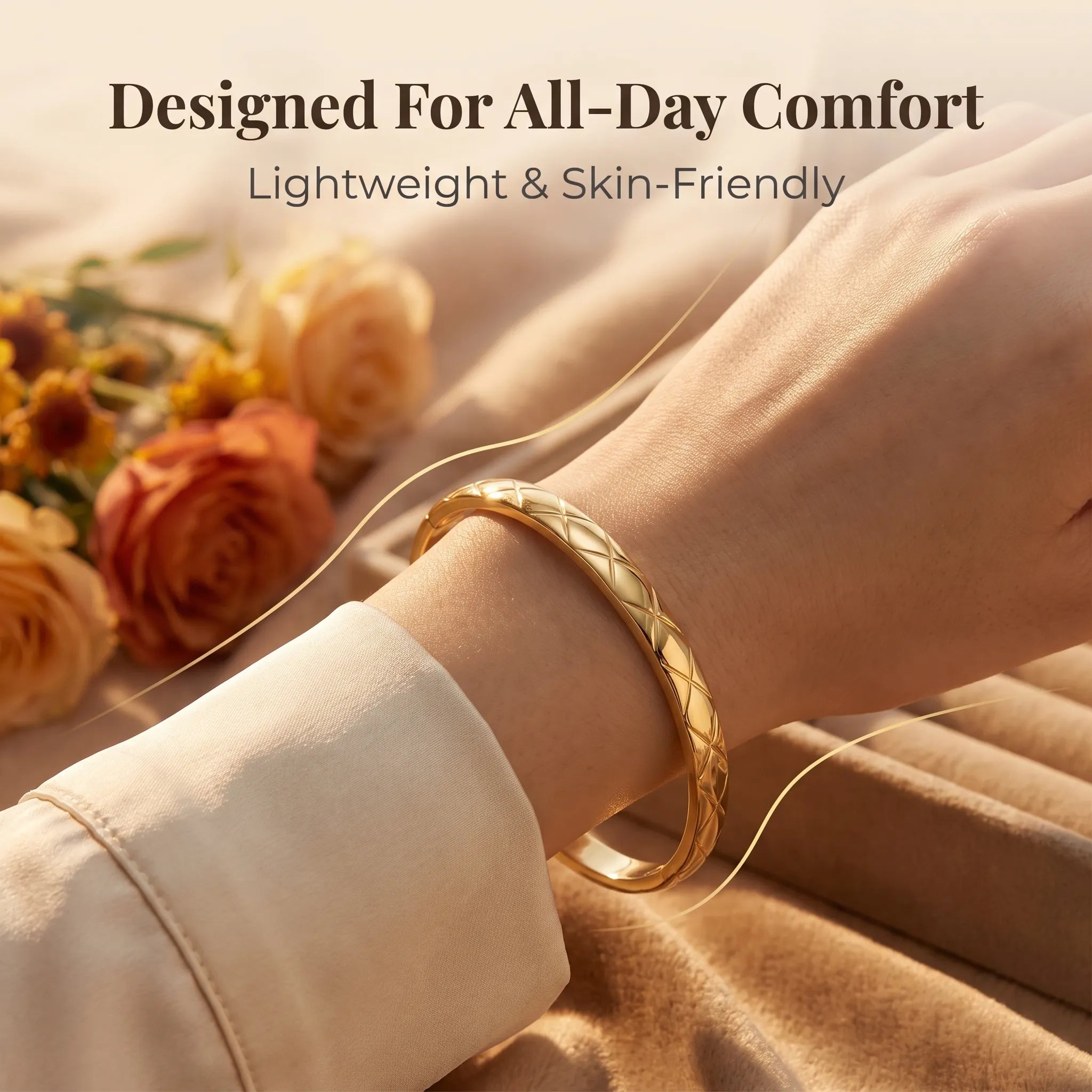 Classic Luxury Textured Bracelet—Elegant everyday jewelry designed for the transformed you.