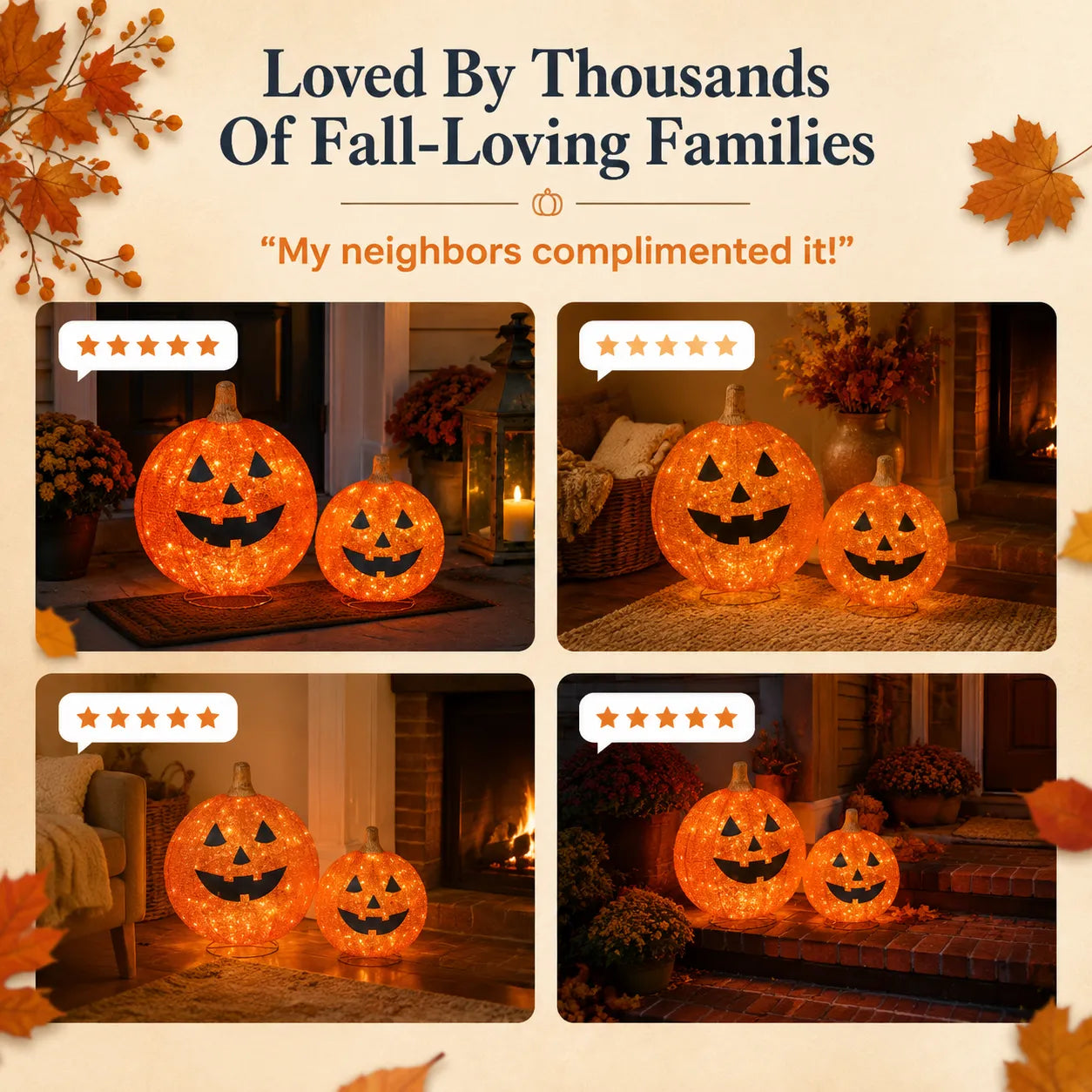 Elegant Fall Pumpkin Lights Decoration – Easy Pop-Up LED Porch Decor for a Cozy Holiday Home-Last Day Sale-50% OFF🔥