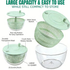 🔥50% OFF Last Day Sale  3-in-1 Salad Spinner, Large Vegetable Washer with Strainer, Slicer and 5.3QT Salad Bowl