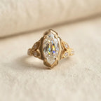 🔥 LAST DAY — 90% OFF 🔥 Vintage 2.57ct Marquise Step Cut Heirloom Engagement Ring in 18K Gold