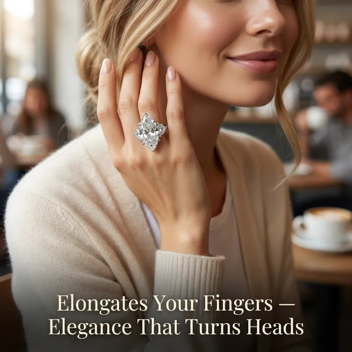 Marquise Cut Three-Stone Moissanite Ring – Effortless Elegance & Comfort Fit