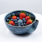 Vortex Self-Rinsing Ceramic Berry Bowl | 2-in-1 Fruit Washer & Serving Strainer